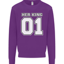 Her King Funny Wedding Anniversary Kids Sweatshirt Jumper Purple