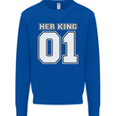 Her King Funny Wedding Anniversary Kids Sweatshirt Jumper Royal Blue