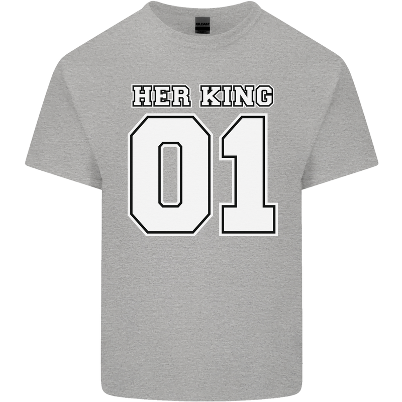 Her King Funny Wedding Anniversary Kids T-Shirt Childrens Sports Grey