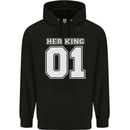 Her King Funny Wedding Anniversary Mens 80% Cotton Hoodie Black