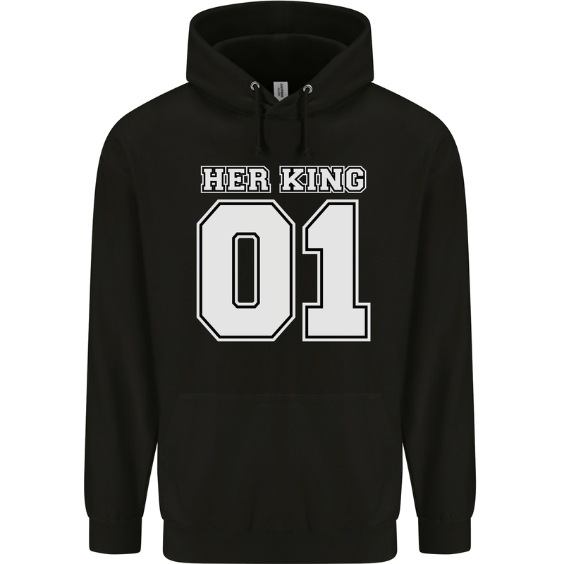 Her King Funny Wedding Anniversary Mens 80% Cotton Hoodie Black