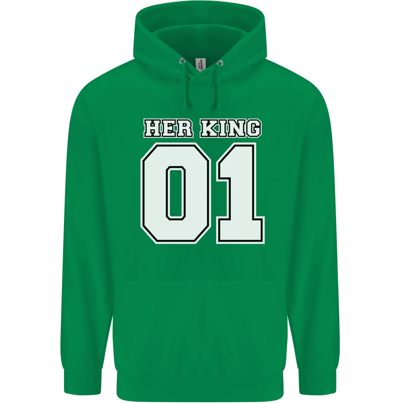 Her King Funny Wedding Anniversary Mens 80% Cotton Hoodie Irish Green