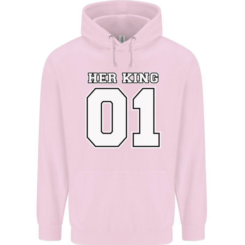 Her King Funny Wedding Anniversary Mens 80% Cotton Hoodie Light Pink