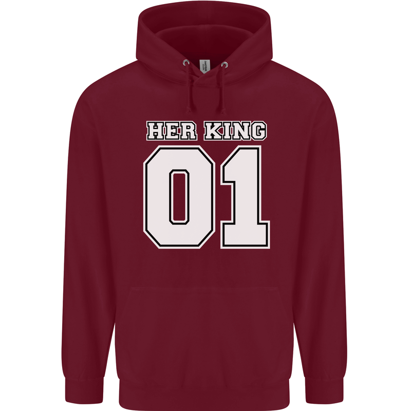 Her King Funny Wedding Anniversary Mens 80% Cotton Hoodie Maroon