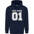 Her King Funny Wedding Anniversary Mens 80% Cotton Hoodie Navy Blue