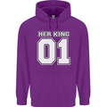 Her King Funny Wedding Anniversary Mens 80% Cotton Hoodie Purple