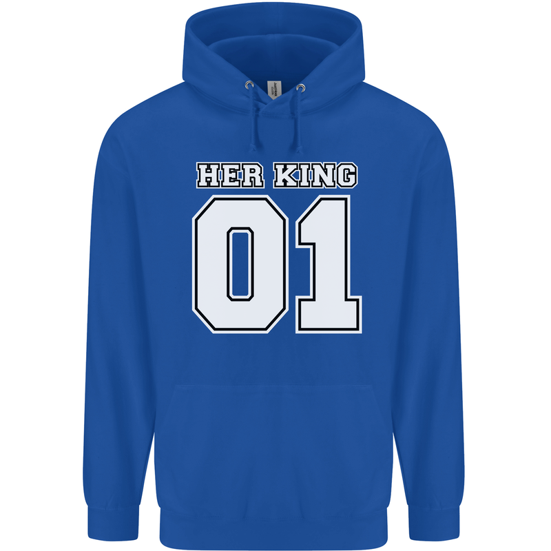 Her King Funny Wedding Anniversary Mens 80% Cotton Hoodie Royal Blue