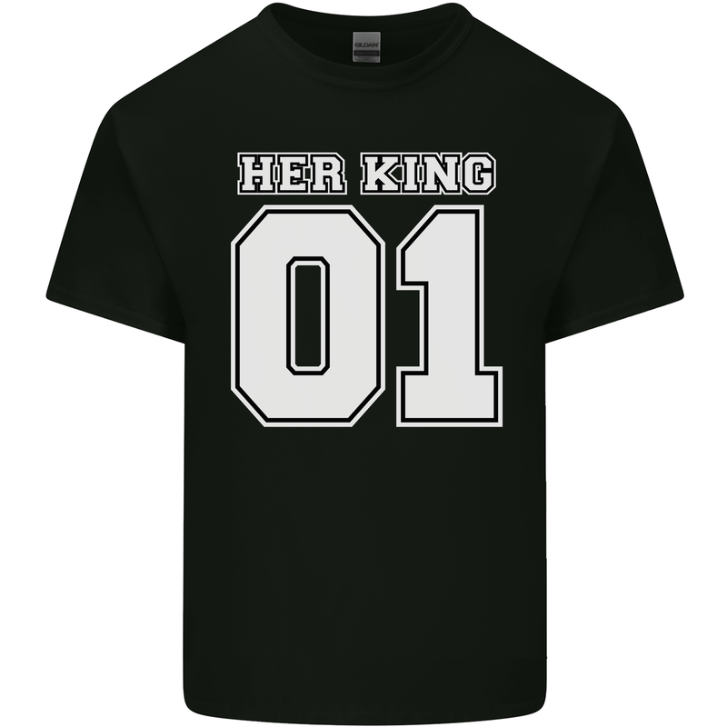 Her King Funny Wedding Anniversary Mens Cotton T-Shirt Tee Top Black