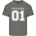 Her King Funny Wedding Anniversary Mens Cotton T-Shirt Tee Top Charcoal