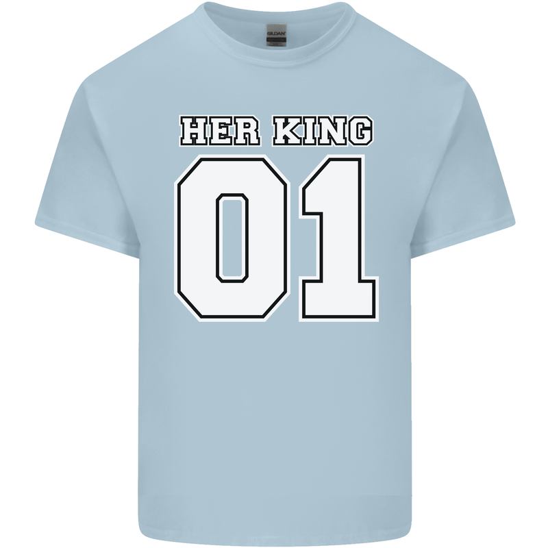 Her King Funny Wedding Anniversary Mens Cotton T-Shirt Tee Top Light Blue