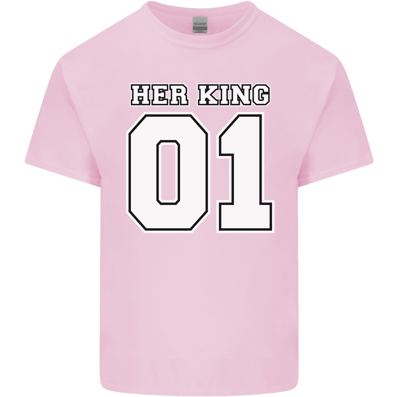 Her King Funny Wedding Anniversary Mens Cotton T-Shirt Tee Top Light Pink