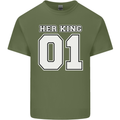 Her King Funny Wedding Anniversary Mens Cotton T-Shirt Tee Top Military Green