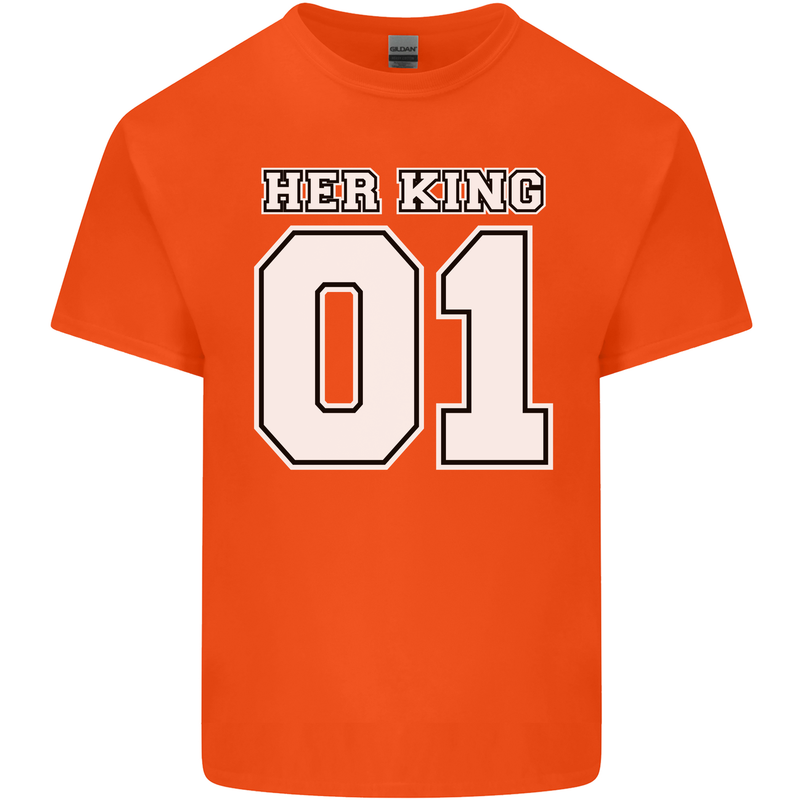 Her King Funny Wedding Anniversary Mens Cotton T-Shirt Tee Top Orange