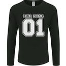 Her King Funny Wedding Anniversary Mens Long Sleeve T-Shirt Black