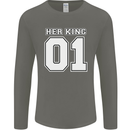 Her King Funny Wedding Anniversary Mens Long Sleeve T-Shirt Charcoal