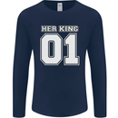 Her King Funny Wedding Anniversary Mens Long Sleeve T-Shirt Navy Blue