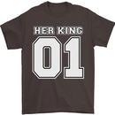 Her King Funny Wedding Anniversary Mens T-Shirt 100% Cotton Dark Chocolate