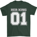 Her King Funny Wedding Anniversary Mens T-Shirt 100% Cotton Forest Green