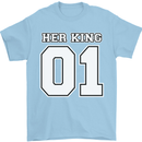 Her King Funny Wedding Anniversary Mens T-Shirt 100% Cotton Light Blue