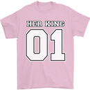 Her King Funny Wedding Anniversary Mens T-Shirt 100% Cotton Light Pink