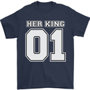 Her King Funny Wedding Anniversary Mens T-Shirt 100% Cotton Navy Blue