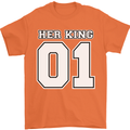 Her King Funny Wedding Anniversary Mens T-Shirt 100% Cotton Orange