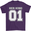 Her King Funny Wedding Anniversary Mens T-Shirt 100% Cotton Purple