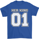 Her King Funny Wedding Anniversary Mens T-Shirt 100% Cotton Royal Blue