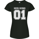 Her King Funny Wedding Anniversary Womens Petite Cut T-Shirt Black