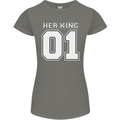 Her King Funny Wedding Anniversary Womens Petite Cut T-Shirt Charcoal
