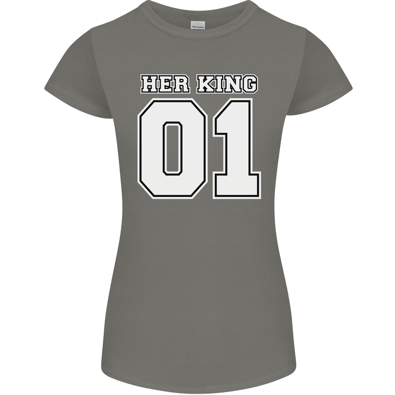 Her King Funny Wedding Anniversary Womens Petite Cut T-Shirt Charcoal
