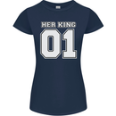 Her King Funny Wedding Anniversary Womens Petite Cut T-Shirt Navy Blue