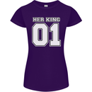 Her King Funny Wedding Anniversary Womens Petite Cut T-Shirt Purple
