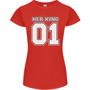 Her King Funny Wedding Anniversary Womens Petite Cut T-Shirt Red