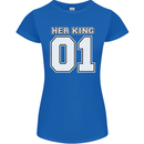 Her King Funny Wedding Anniversary Womens Petite Cut T-Shirt Royal Blue
