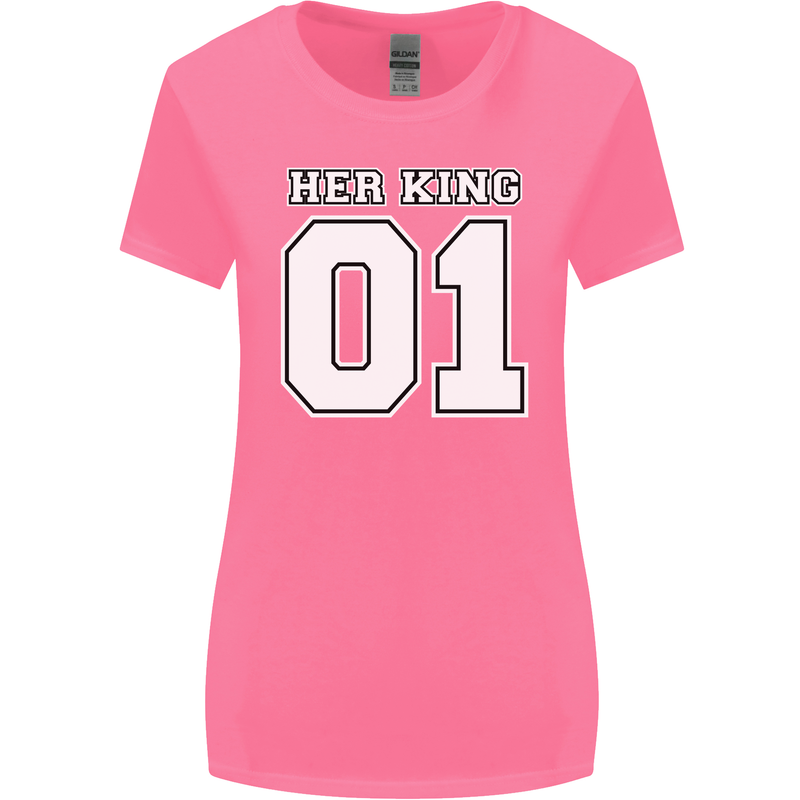 Her King Funny Wedding Anniversary Womens Wider Cut T-Shirt Azalea