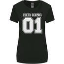 Her King Funny Wedding Anniversary Womens Wider Cut T-Shirt Black