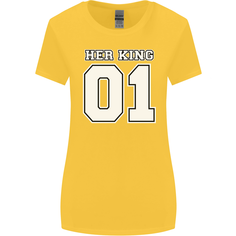 Her King Funny Wedding Anniversary Womens Wider Cut T-Shirt Yellow