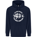 Here Because You Broke Something Mechanic Mens 80% Cotton Hoodie Navy Blue
