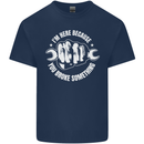 Here Because You Broke Something Mechanic Mens Cotton T-Shirt Tee Top Navy Blue