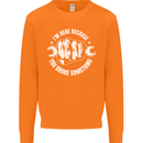 Here Because You Broke Something Mechanic Mens Sweatshirt Jumper Orange
