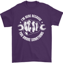 Here Because You Broke Something Mechanic Mens T-Shirt 100% Cotton Purple