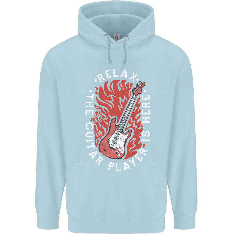 Here Comes the Guitar Player Guitarist Childrens Kids Hoodie Light Blue