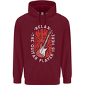 Here Comes the Guitar Player Guitarist Childrens Kids Hoodie Maroon