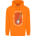 Here Comes the Guitar Player Guitarist Childrens Kids Hoodie Orange