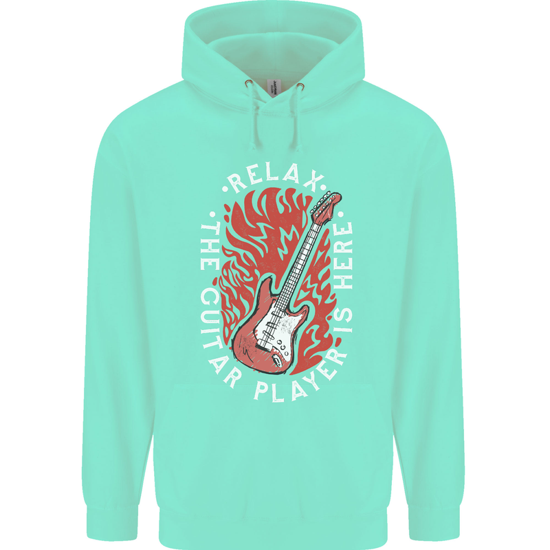 Here Comes the Guitar Player Guitarist Childrens Kids Hoodie Peppermint