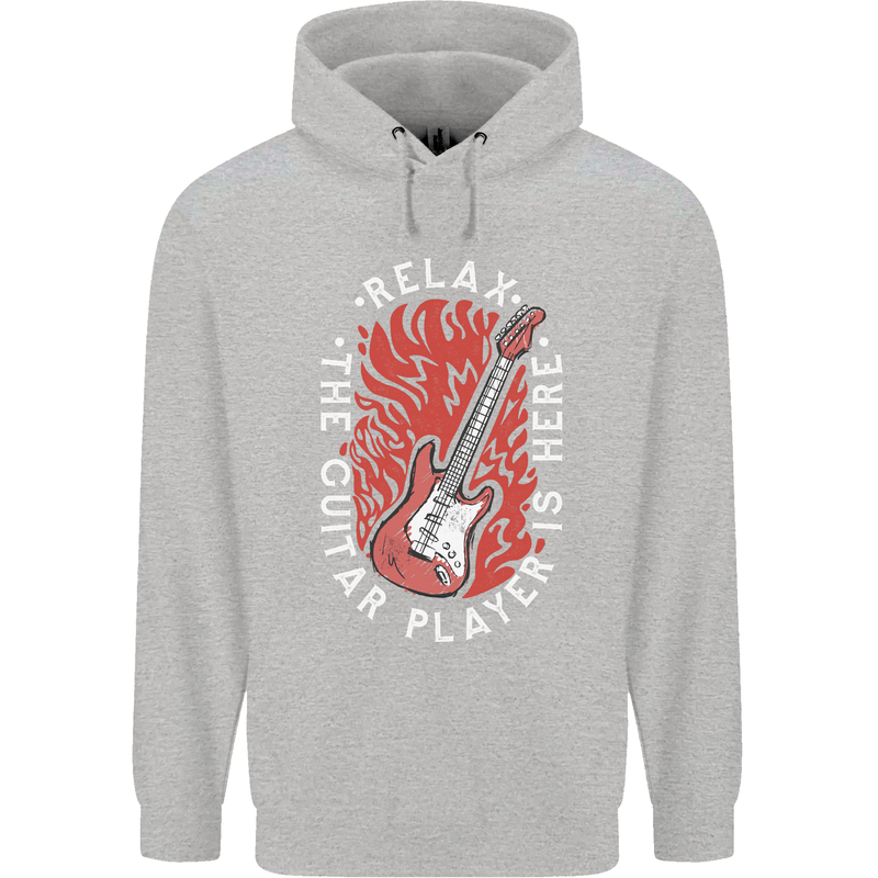 Here Comes the Guitar Player Guitarist Childrens Kids Hoodie Sports Grey