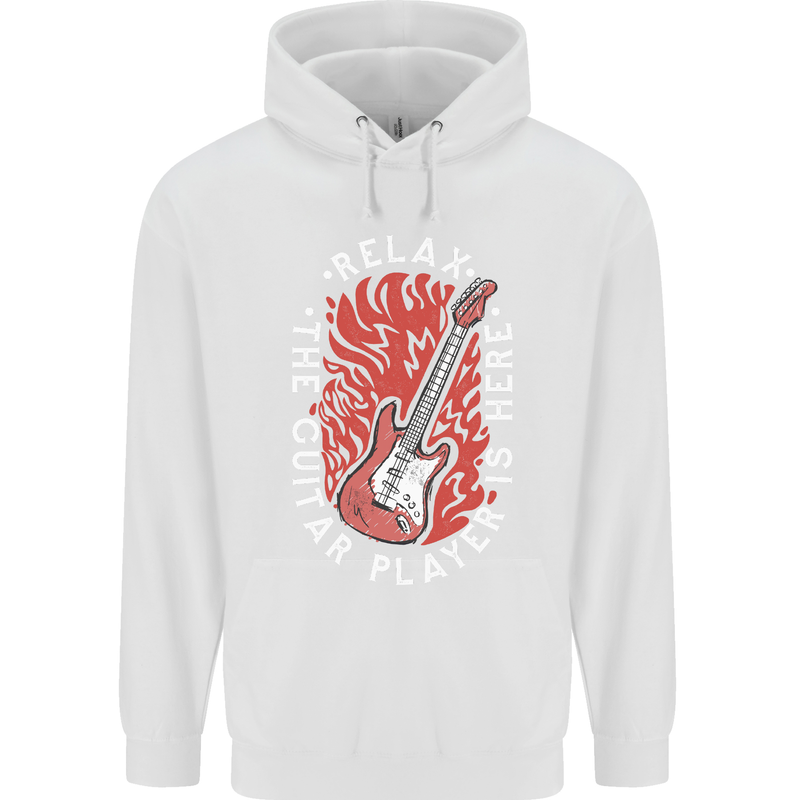 Here Comes the Guitar Player Guitarist Childrens Kids Hoodie White