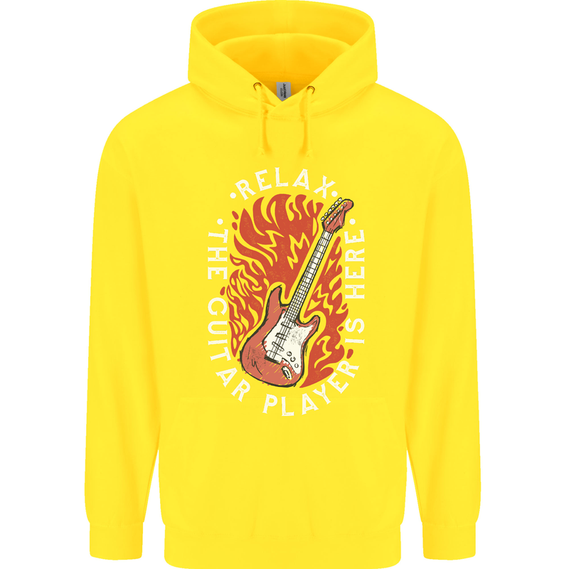 Here Comes the Guitar Player Guitarist Childrens Kids Hoodie Yellow