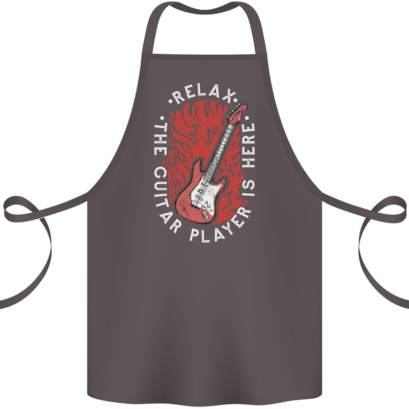 Here Comes the Guitar Player Guitarist Cotton Apron 100% Organic Dark Grey